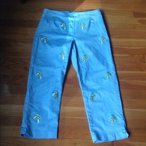 Blue flip flop capris